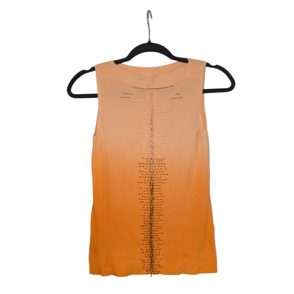 Beaded Orange Sleeveless Top - Picture 1 of 4